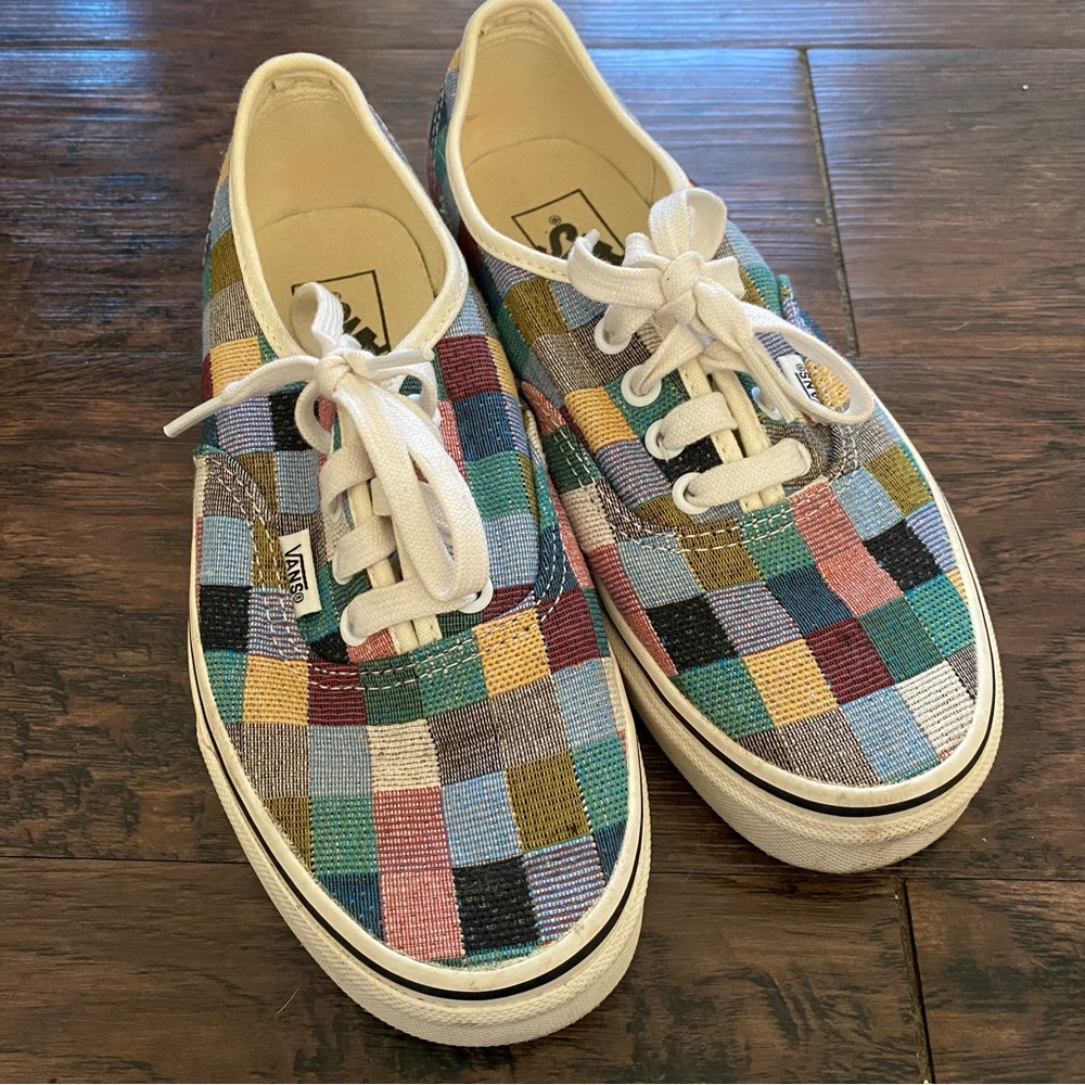 Vans Multicolor Plaid/Picnic Patchwork Sneakers -… - image 1